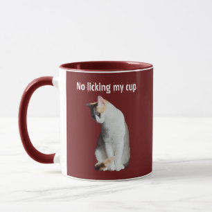 Taza divertida de gato sin lamer mi taza