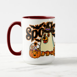 Taza divertida de Halloween de perro espeluznante