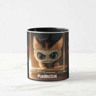 Taza divertida de Halloween del gato Purrinstein