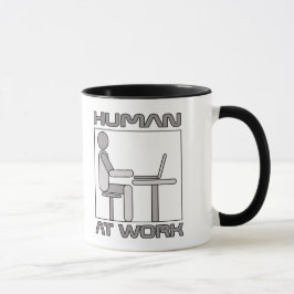 Taza Divertida de Humanos de Oficina en el Trabajo