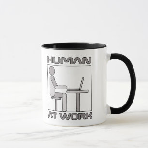 Taza Divertida de Humanos de Oficina en el Trabajo