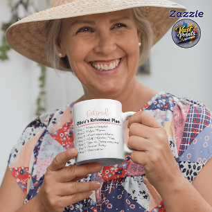 Taza divertida de jubilación con nombre personaliz