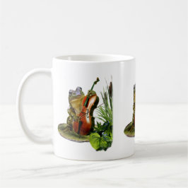 Taza divertida de la fauna con el violoncelo que