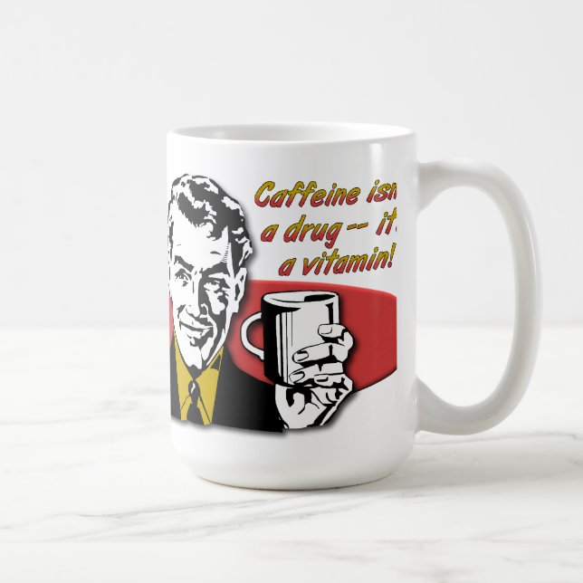 Taza divertida de la vitamina del cafeína del café (Derecha)