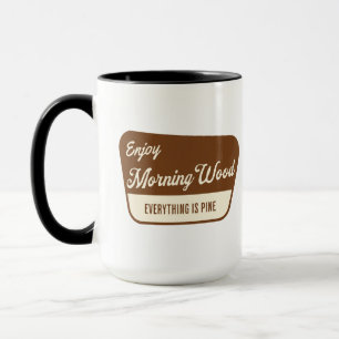 Taza Divertida de Madera Mañanera Humor para Adult