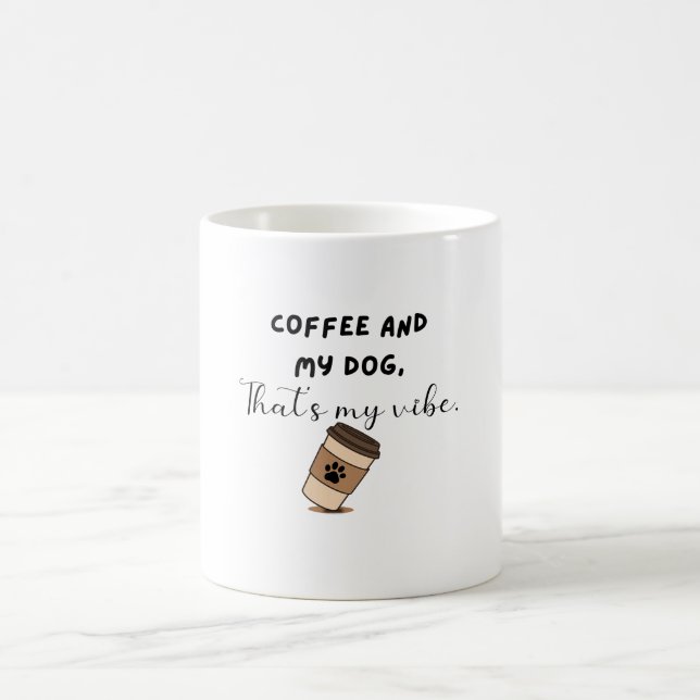 Taza divertida de mamá de perro y café (Centro)