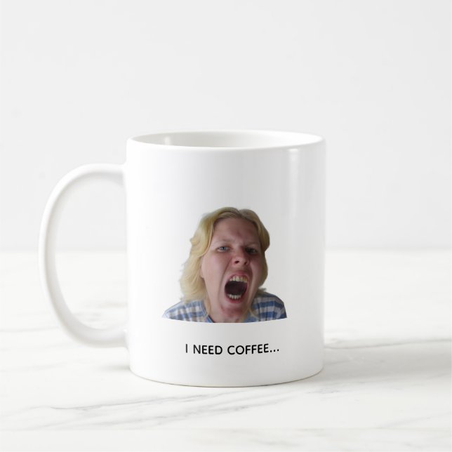 Taza divertida de meme de café Humor de baño (Izquierda)