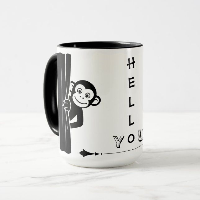 Taza Divertida de Mono Peekaboo (Anverso izquierdo)
