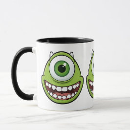 Taza divertida de monstruo verde de un ojo para ni