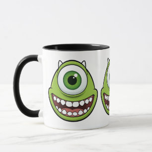 Taza divertida de monstruo verde de un ojo para ni