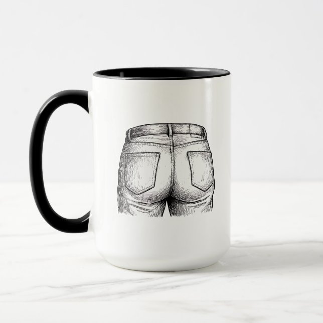 Taza Divertida de Navidad Elefante Blanco Bottoms  (Izquierda)