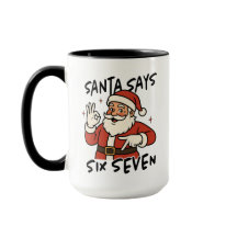 Taza Divertida de Navidad 'Santa Dice Seis Siete'