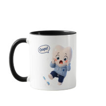 Taza divertida de odontología con personaje de die