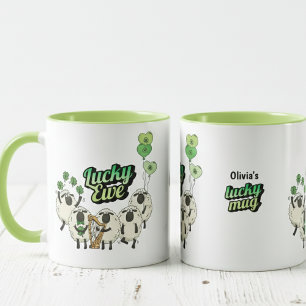 Taza divertida de oveja irlandesa afortunada