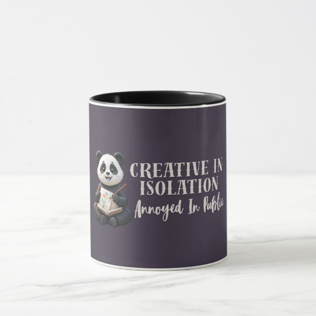 Taza divertida de panda introvertido – Creativo en (Centro)