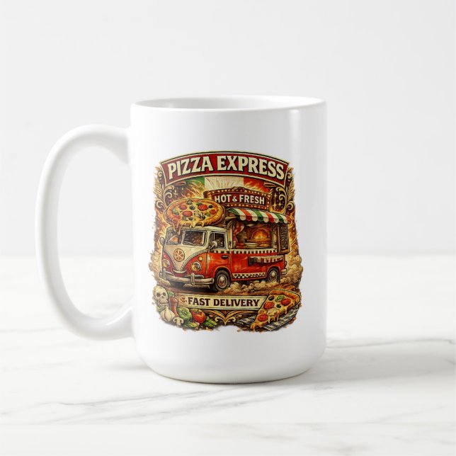 Taza divertida de Pizza Time – Taza de café para a (Izquierda)