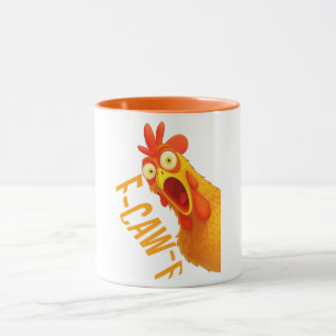 Taza divertida de pollo F Caw F Fiesta del gallo
