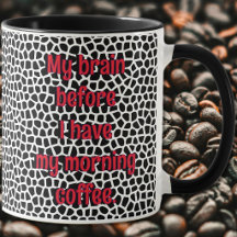 Taza divertida de Terrazzo negro para amantes del 
