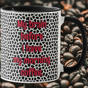 Taza divertida de Terrazzo negro para amantes del 