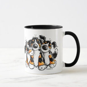 Taza divertida de tres de Bernese perros de