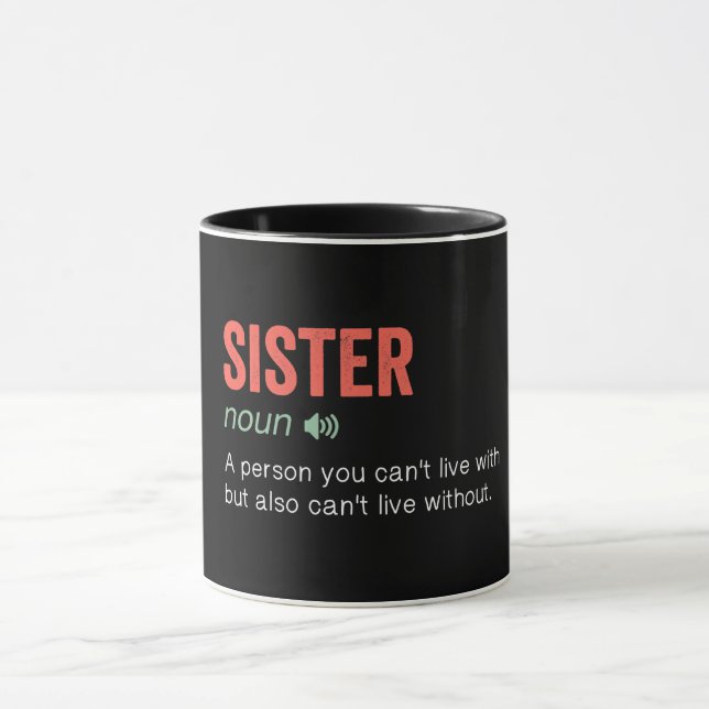 Taza Divertida definición de hermana (Centro)