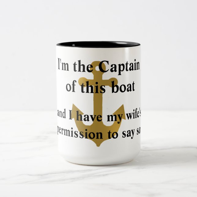 Taza divertida del ancla de capitán Of This Boat (Centro)