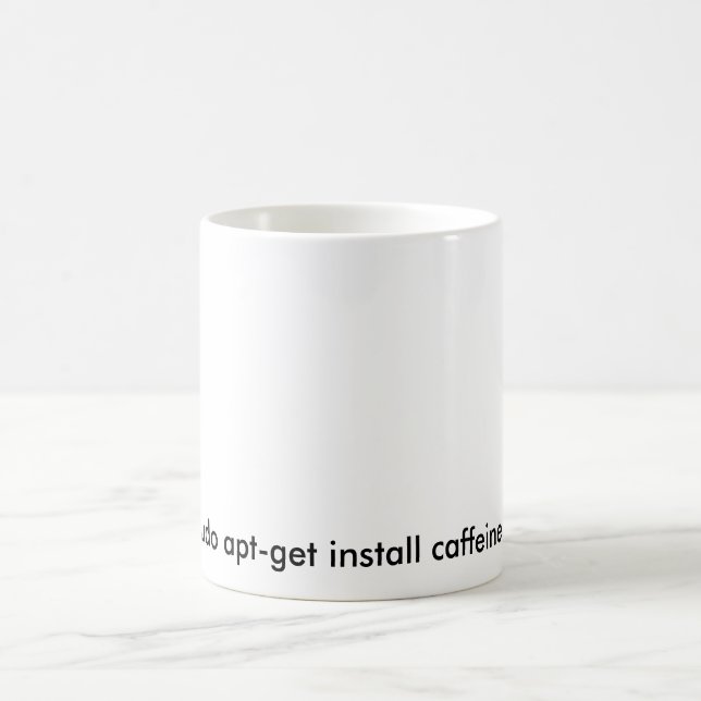 Taza divertida del blanco del cafeína de Linux (Centro)