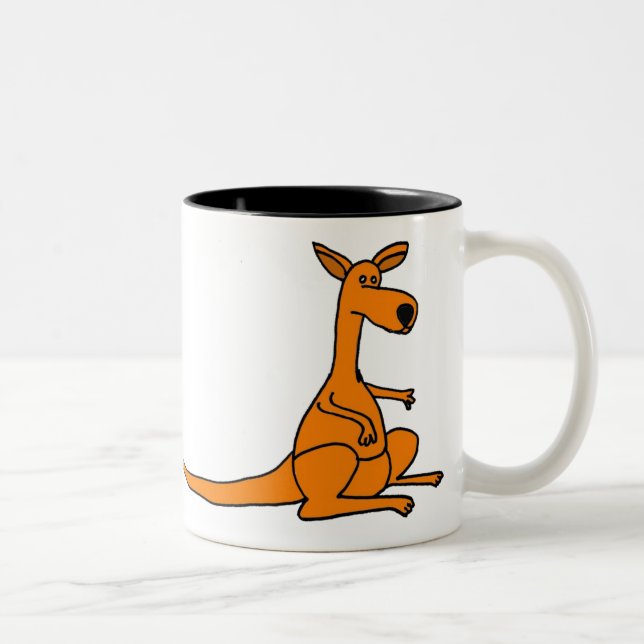 Taza divertida del canguro del dibujo animado del (Derecha)