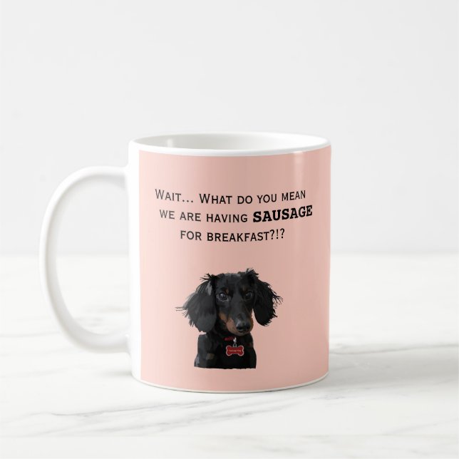 Taza divertida del Dachshund de la salchicha del (Izquierda)