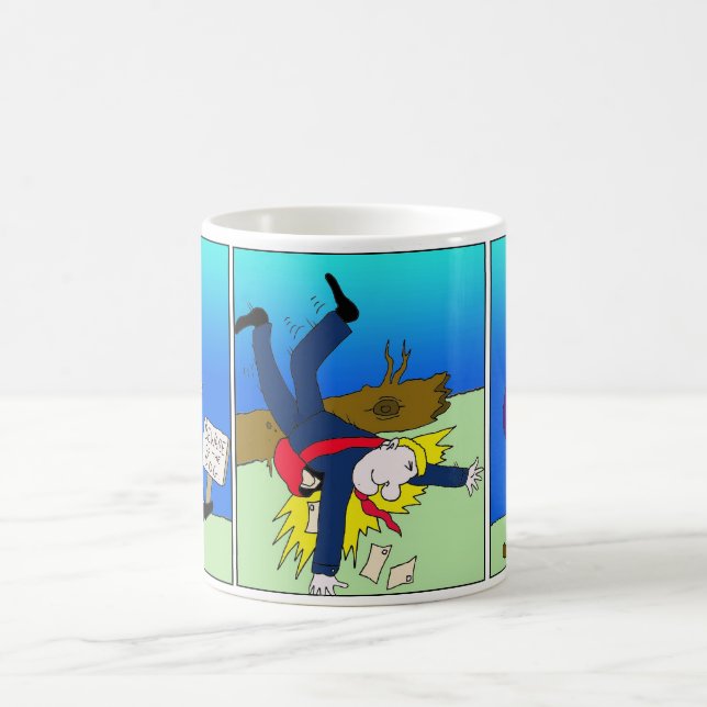 Taza divertida del dibujo animado del cartero (Centro)