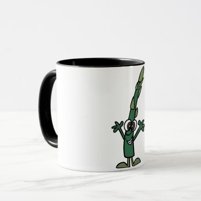 Taza divertida del espárrago (Anverso izquierdo)