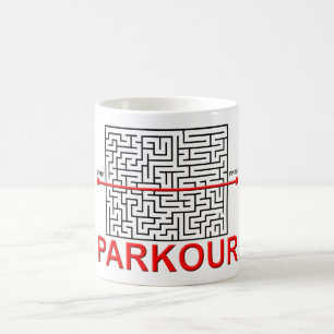 Taza divertida del laberinto de Parkour