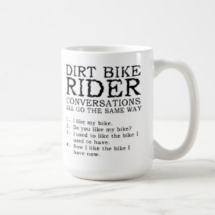 Taza divertida del motocrós de las conversaciones