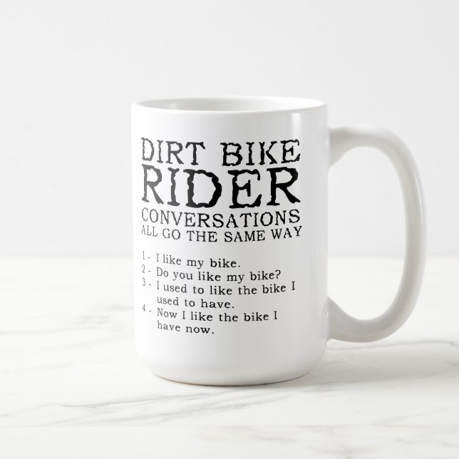 Taza divertida del motocrós de las conversaciones (Derecha)