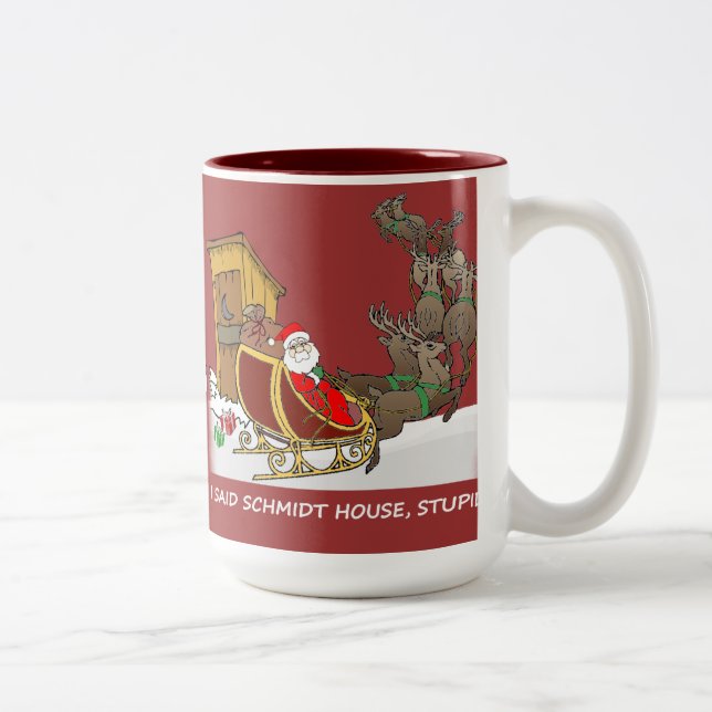 Taza divertida del navidad de la casa de Schmidt (Derecha)