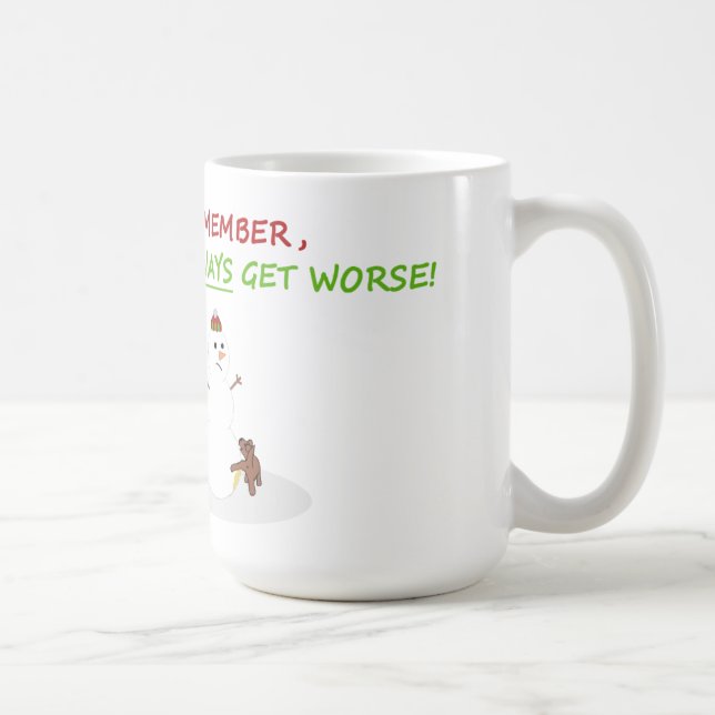 Taza divertida del navidad del muñeco de nieve (Derecha)