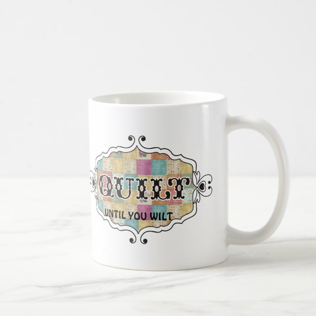 Taza divertida del quilter del grunge del remiendo (Derecha)