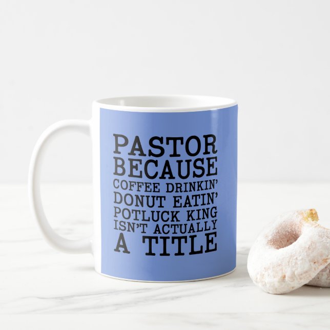 Taza divertida del regalo del aprecio del pastor (Con donut)