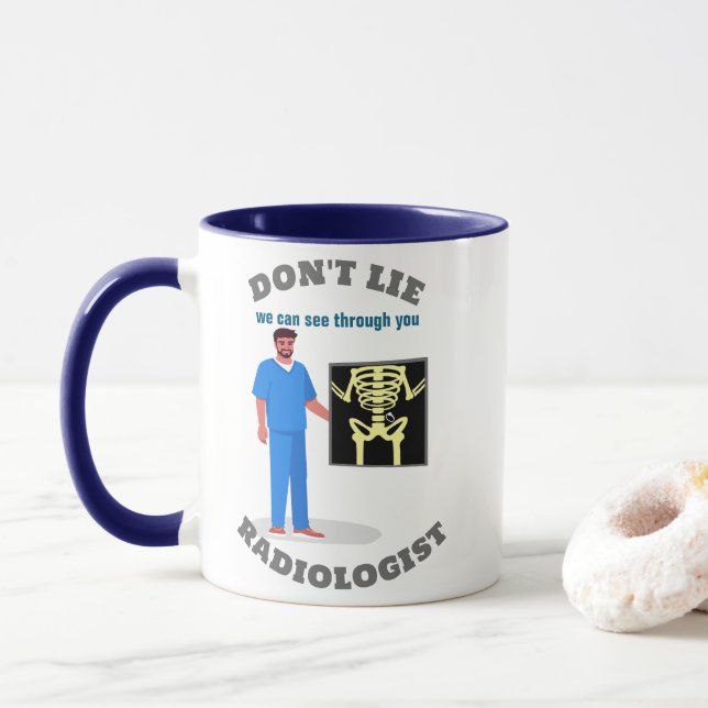 Taza Divertida especialidad radiológica de Personalizad (Con donut)