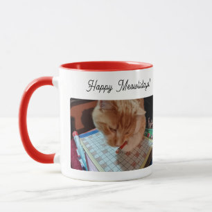 Taza divertida Feliz Meowlidays Combo ,Amantes de