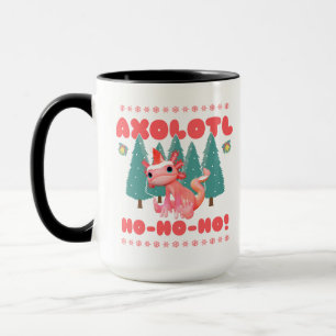 Taza Divertida Feliz Navidad Axolotl Ho-Ho-Ho!