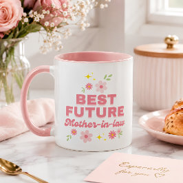 Taza Divertida Floral Rosa Mejor Suegra Futura