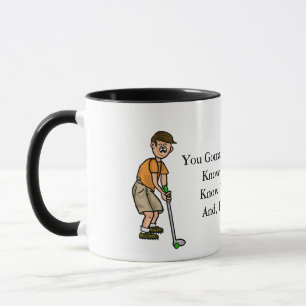 Taza divertida Golfing del lema del hombre del