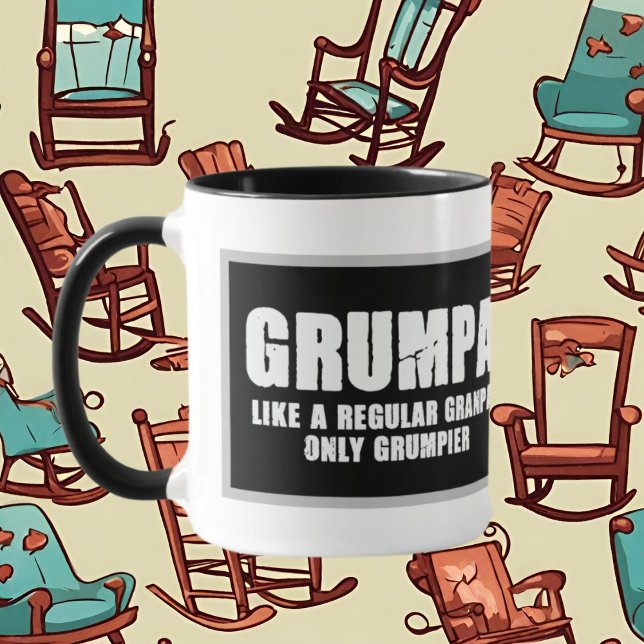 Taza divertida grump Abuelo palabra arte add monograma (Subido por el creador)