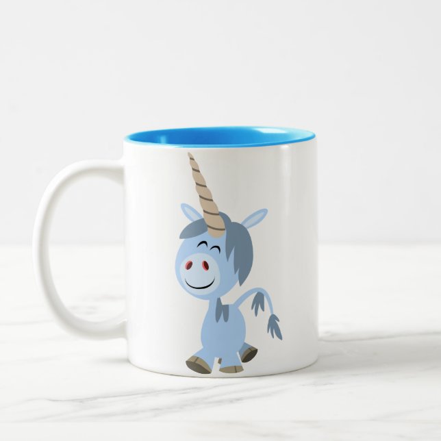 Taza divertida linda del unicornio del dibujo (Izquierda)