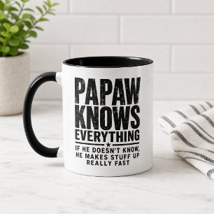 Taza Divertida Papá Lo Sabe Todo Regalo Abuelo