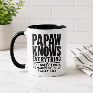 Taza Divertida Papá Lo Sabe Todo Regalo Abuelo