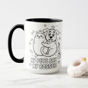 Taza divertida para amantes de gatos y perros