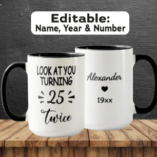 Taza divertida para el 50 cumpleaños – Nombre y añ