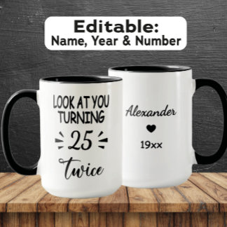 Taza divertida para el 50 cumpleaños – Nombre y añ